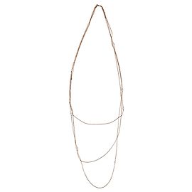 Céline Colar de corrente em camadas com pérolas em metal dourado Celine Dourado Metálico