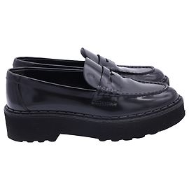 Tod's Penny Plattformslipper aus schwarzem Lackleder Schwarz