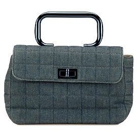 Chanel Denim Choco Bar 2.55 Handbag Blue