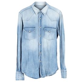 Camicia in denim western Tom Ford in cotone azzurro Blu Blu chiaro