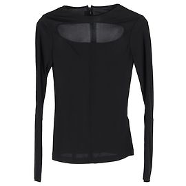 Victoria Beckham Cutout Crepe Top in Black Viscose Black