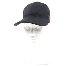 Gucci-Boné de lona GG poliéster-cotton Webline da Gucci-Preto