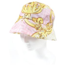 Fendi-Chapéu bucket Baroque em seda com logo FF da Fendi rosa L-Branco