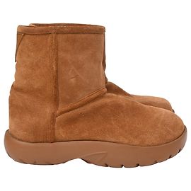 Botas ankle Snap em camurça marrom da Bottega Veneta Marrom Vermelho