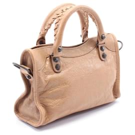 Balenciaga-Balenciaga Le City Leather Handbag-Brown