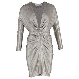 Iro Cilty Ruched Mini Dress in Silver Polyester Silvery