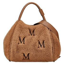 Sac Teddy Bear 2way en fourrure et cuir marine Max Mara Marron