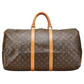 Louis Vuitton-Louis Vuitton Monogram Keepall Travel Bag M41424-Brown
