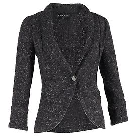 Blazer de Tweed Chanel en Algodón Negro Negro