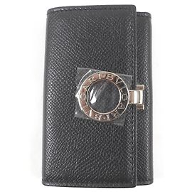Miu Miu Bvlgari Leather Key Holder 6-Row Black Black