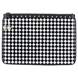 Givenchy-Givenchy Leather Check Clutch Bag-Black