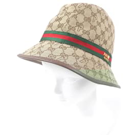 Gucci-Chapéu bucket de poliéster e algodão Gucci Palace-Marrom,Bege