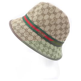 Gucci-Chapéu bucket de poliéster e algodão Gucci Palace-Marrom,Bege