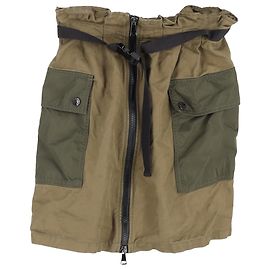 Falda Mini Cargo Moncler en Algodón Oliva Verde Verde oliva