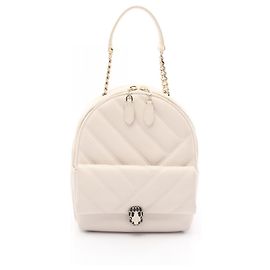 Bulgari Bvlgari Leather Serpenti Cabochon Backpack White