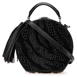 Yves Saint Laurent Saint Laurent Croc-Embossed Leather Vanity 2way Bag Black