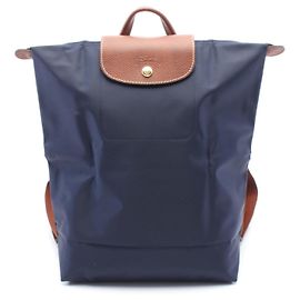 Mochila Longchamp em lona e couro Le Pliage Original 10284089P68M Azul