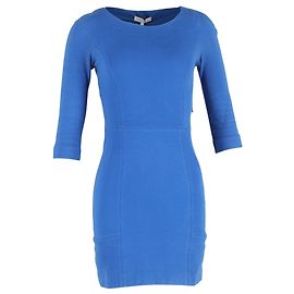 Abito mini aderente a maniche 3/4 Sandro Paris in cotone blu Blu Blu chiaro