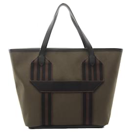 Hermès-Hermes Passantgle Toile Military Clemence Tote Bag-Black