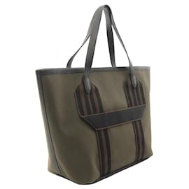 Hermès-Hermes Passantgle Toile Military Clemence Tote Bag-Black