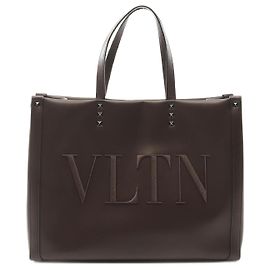 Valentino Garavani Leder Tote Bag mit Valentino VLTN Logo Metallisch Bronze