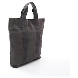 Hermès-Hermes Canvas Herline Cabas Tote Bag-Grey