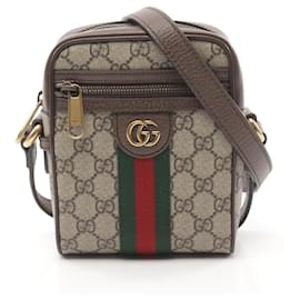 Gucci-Gucci GG Supreme PVC Coated Canvas Ophidia Shoulder Bag 598127-Brown,Beige