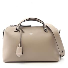 Fendi-Fendi BY THE WAY MEDIUM Leather Handbag-Brown,Beige