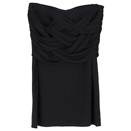Top tubo de algodón negro con efecto de tejido Escada Negro