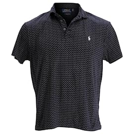 Ralph Lauren-Polo Ralph Lauren Custom Slim Dot Soft Polo Shirt in Navy Blue Cotton-Blue,Navy blue