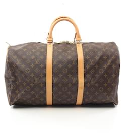 Louis Vuitton-Louis Vuitton Monogram Keepall 50 Boston Bag M41426-Brown