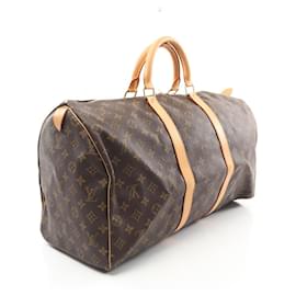 Louis Vuitton-Louis Vuitton Monogram Keepall 50 Boston Bag M41426-Brown