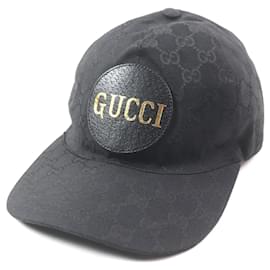 Gucci-Boné de beisebol em lona GG de poliéster e algodão Gucci-Preto