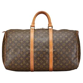 Louis Vuitton-Louis Vuitton Monogram Keepall Travel Bag M41426-Brown