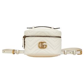 Mochila de cuero Gucci GG Marmont Mini Blanco