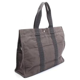 Hermès-Hermes Canvas Herline GM Tote Bag-Grey