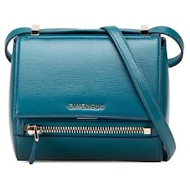 Givenchy-Givenchy Leather Pandora Box Shoulder Bag-Blue