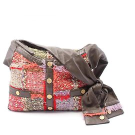 Bolsa de ombro de couro Chanel Girl Chanel Fabric Multicor