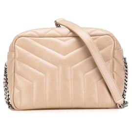 Yves Saint Laurent Bolsa de ombro em couro Loulou Bowling da Saint Laurent Marrom Bege
