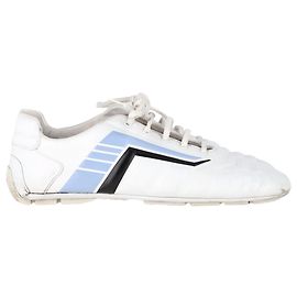 Baskets Prada Rev Low-Top en cuir blanc Blanc Écru