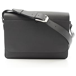 Valextra-Valextra Official Name Leather Shoulder Bag-Grey