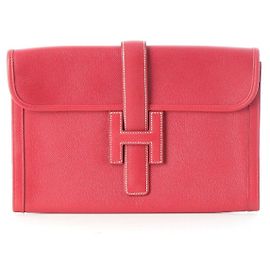Hermès Hermes Leder Jige PM Clutch Tasche Rot