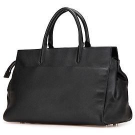 Bolsa cabas Rive Gauche em couro de bezerro com grão médio Saint Laurent Preto