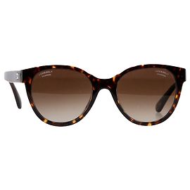 Chanel CC Tortoise Butterfly Sunglasses in Brown Acetate Brown Red