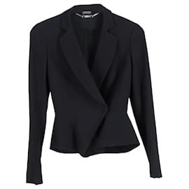 Alexander Mcqueen-Alexander McQueen Peplum Blazer in Black Polyester-Black