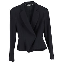 Peplum-Blazer von Alexander McQueen aus schwarzem Polyester Schwarz