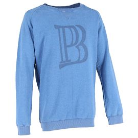 Suéter de algodón azul con estampado del logo de Balmain Azul Azul claro