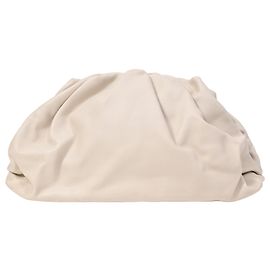 Bottega Veneta Pouch Bag in White Calf Leather White Cream