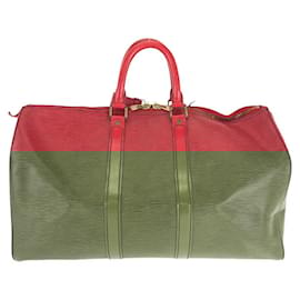 Louis Vuitton-Louis Vuitton Epi Keepall Boston Bag M42977-Red