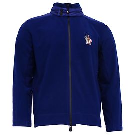 Moncler Fleece Cardigan in Blue Polyester Blue